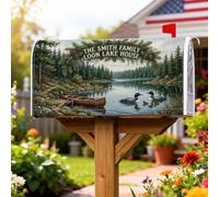 Coperture magnetiche per cassette postali rustiche con scena naturale Lake | Decorazione per la casa sul lago, copertura per cassetta delle lettere, paesaggio bosco rustico, tema deserto