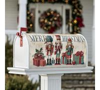 Coperture magnetiche per cassette postali schiaccianoci, regali natalizi con agrifoglio rosso, protezione per la decorazione del cortile anteriore 53 x 64 cm