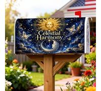 Coperture magnetiche per cassette postali sole, celeste mistica luna farfalla blu pelle per decorazione giardino cortile 53 x 65,5 cm