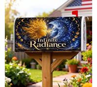 Coperture magnetiche per cassette postali sole, luna mistica cosmica stelle estate oro per decorazione cortile 53 x 64 cm