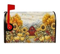 Coperture magnetiche per cassette postali standard, rustiche, zucche, fienili, autunnali, decorative, per la decorazione del prato, 45,7 x 53,7 cm
