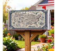 Coperture magnetiche per cassette postali, stile vintage, rustico, con bussola estiva, blu navy, protezione per la posta per esterni, giardino, cortile, decorazione, 45,7 x 53,3 cm