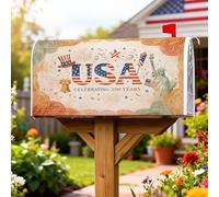 Coperture magnetiche per cassette postali USA, statua celebrativa patriottica dei fuochi d'artificio Giorno dell'Indipendenza Copertura per cassetta delle lettere rossa, decorazione per esterni da