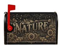 Coperture magnetiche per cassette postali vintage con girasoli e girasoli | Arte floreale vintage, involucri per cassette postali, tipografia ornata, estetica botanica, stile resistente alle intemperie