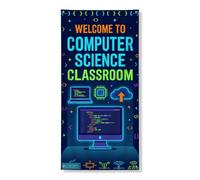 Coperture moderne per porte a tema informatico, 91,4 x 182,9 cm | Programmazione tema, Front Door Banner, Estetica sviluppo software, Icone di tecnologia digitale, Arredamento moderno geek