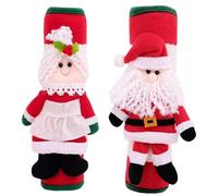 Coperture natalizie per maniglie del frigorifero, confezione da 2 manicotti per maniglie di armadietti, coperture per maniglie del frigorifero con Babbo Natale, protezioni per maniglie del frigorifero