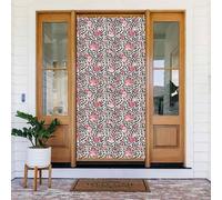 Coperture natalizie per porta d'ingresso, divertente e carino leopardo rosa autunno inverno copertura per porta banner appeso sfondo per esterni interni vigilia portico decorazioni da parete forniture
