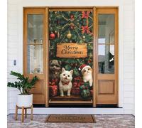 Coperture natalizie per porta d'ingresso, divertente Merry Christmas, n. 112, per autunno e inverno, da appendere, per esterni, interni, portico, vigilia, decorazioni da parete, 1,8 x 0,9 m