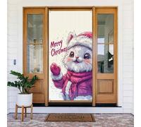 Coperture natalizie per porta d'ingresso, divertente Merry Christmas No.101, copertura per porta autunnale invernale, da appendere, per esterni e interni, decorazione da parete, 1,8 x 0,9 m
