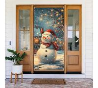 Coperture natalizie per porta d'ingresso, divertente Merry Christmas No.111, copertura per porta autunnale invernale, da appendere, per esterni e interni, decorazione da parete, 1,8 x 0,9 m