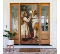 Coperture natalizie per porta d'ingresso, divertente Merry Christmas No.132, copertura per porta autunnale invernale, da appendere, per esterni e interni, decorazione da parete, 1,8 x 0,9 m