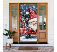 Coperture natalizie per porta d'ingresso, divertente Merry Christmas No.155, copertura per porta autunnale invernale, da appendere, per esterni e interni, decorazione da parete, 1,8 x 0,9 m