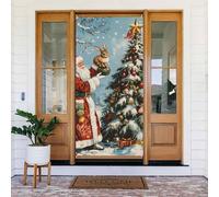 Coperture natalizie per porta d'ingresso, divertente Merry Christmas No.167, copertura per porta autunnale invernale, da appendere, per esterni e interni, decorazione da parete, 1,8 x 0,9 m