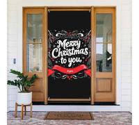 Coperture natalizie per porta d'ingresso, divertente Merry Christmas No.172 Autunno Inverno Porta Banner Appeso Sfondo per Esterno Interno Vigilia Portico Decorazioni da Parete Forniture 1,8 x 0,9 m