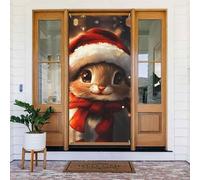 Coperture natalizie per porta d'ingresso, divertente Merry Christmas No.198, copertura per porta autunnale invernale, da appendere, per esterni e interni, decorazione da parete per portico, 1,8 x 0,9