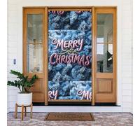 Coperture natalizie per porta d'ingresso, divertente Merry Christmas No.215, copertura per porta autunnale invernale, da appendere, per esterni e interni, decorazione da parete, 1,8 x 0,9 m
