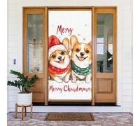 Coperture natalizie per porta d'ingresso, divertente Merry Christmas No.242 Autunno Inverno Porta Banner Sfondo Appeso per Esterno Interno Vigilia Portico Decorazioni da Parete Forniture 1,8 x 0,9 m