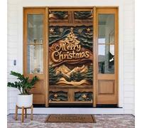 Coperture natalizie per porta d'ingresso, divertente Merry Christmas No.305, copertura per porta autunnale invernale, da appendere, per esterni e interni, decorazione da parete, 1,8 x 0,9 m