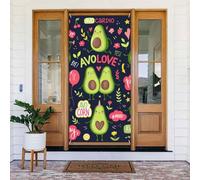 Coperture natalizie per porta d'ingresso, divertente motivo avocado amore autunno inverno copertura per porta da appendere sfondo per esterni interni portico vigilia decorazioni da parete forniture