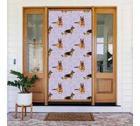 Coperture natalizie per porta d'ingresso, divertente pastore tedesco, amore, autunno inverno, sfondo da appendere per esterni, interni, portico, vigilia, decorazioni da parete, 1,8 x 0,9 m
