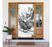 Coperture natalizie per porta d'ingresso, divertente renna natalizia retrò autunno inverno copertura per porta banner appeso sfondo per esterni interni vigilia portico decorazioni da parete forniture