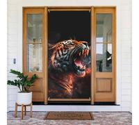 Coperture natalizie per porta d'ingresso, divertente tigre autunno inverno copertura per porta da appendere sfondo per esterni interni ed esterni decorazione da parete portico forniture 1,8 x 0,9 m