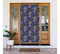 Coperture natalizie per porta d'ingresso, divertenti fiori di lavanda, per autunno e inverno, da appendere, per esterni, interni, portico, vigilia, decorazioni da parete, 1,8 x 0,9 m