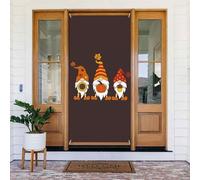 Coperture natalizie per porta d'ingresso, divertenti gnomi autunnali autunnali e invernali, da appendere, per esterni, interni, portico, vigilia, decorazioni da parete, 1,8 x 0,9 m