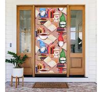 Coperture natalizie per porta d'ingresso, divertenti gnomi libri, tazze da tè, autunno inverno, striscione da appendere per esterni, interni, portico, vigilia, decorazioni da parete, forniture da 1,8
