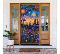 Coperture natalizie per porta d'ingresso, divertenti iris cosmiche al crepuscolo, autunno inverno, striscione da appendere per esterni e interni, decorazione da parete per portico vigilia, forniture