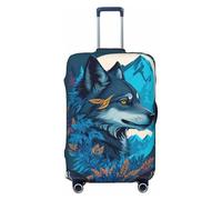 Coperture per bagagli da viaggio - blu iceberg foglia lupo elastico copertura protettiva per bagagli 45-81 cm, Nero , L