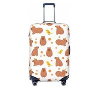 Coperture per bagagli da viaggio - Capybaras uccello arancione elastico copertura per valigie protezione per bagagli 45-81 cm, Nero , L