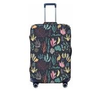 Coperture per bagagli da viaggio, colorate, elastiche, con alghe marine, protezione per valigie, 45-81 cm, Nero , M