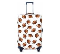 Coperture per bagagli da viaggio, colore marrone, motivo: rugby americano, elastiche, per valigie, 45-81 cm, Nero , S