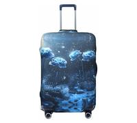 Coperture per bagagli da viaggio con fiori di mezzanotte, elastiche, per valigie, 45-81 cm, Nero , L