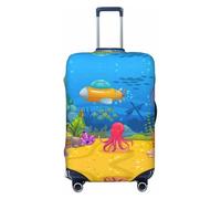 Coperture per bagagli da viaggio con sottomarini e paesaggi, elastiche, per valigie, 45-81 cm, Nero , x-large