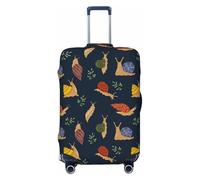 Coperture per bagagli da viaggio, con stampa di foglie di lumaca, colore nero, elastiche, per valigie, 45-81 cm, Nero , L