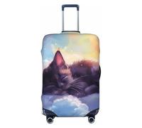 Coperture per bagagli da viaggio - Copertura elastica per valigie con gatto addormentato, protezione per valigie da 45,7 - 81, Nero , S