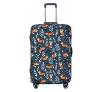 Coperture per bagagli da viaggio - giocose volpi blu bosco elastico copertura per valigie protezione per bagagli 45-81 cm, Nero , S