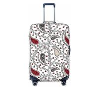 Coperture per bagagli da viaggio, motivo cachemire rosso, nero, bianco, elastico, per valigie, 45-81 cm, Nero , M