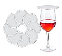 Coperture per bicchieri da vino in acciaio inox, a rete, per tenere fuori i detriti, coperchio per bicchieri da vino, copertura per bevande, ventilazione esterna, riduzione degli schizzi (8)