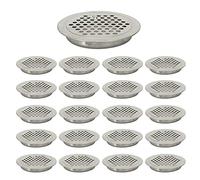 Coperture per bocchette d'aria circolari in acciaio inox, 53 mm, per armadietti, bagno, ufficio, cucina, ventilazione, 20 pezzi