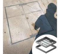 Coperture per botole in acciaio inox resistenti e coperchi invisibili per fosse settiche da 30,5 a 101,6 cm, 37in x37in / 94 x 94 cm, con manici per una maggiore sicurezza e longevità