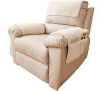Coperture per Braccioli Sherpa Fleece 3 Pezzi, Morbidi E Confortevoli Protettori Sofà E Poltrona, Incluso Copertura per Testa, Protezione da Macchie E Graffi(Khaki,3 Seat Recliner 5 PCS)