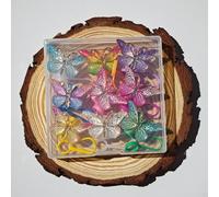 Coperture per cannucce a forma di farfalla, per cannucce da 8 mm/10 mm, in resina PVC di colore sfumato, antipolvere, accessori decorativi per bevande, set da 9 per feste o uso quotidiano (A 9)