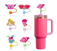 Coperture per cannucce in silicone da 10 mm per bicchieri Stanley da 30 e 1134 g, con simpatico fiore Cupido Love Cannucce Coppe Coppe Accessori riutilizzabili per San Valentino Stanley Cup Accessori