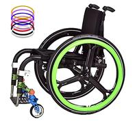 Coperture per carrozzelle in silicio, Copricerchi for sedia a rotelle, confezione da 2, multicolore, 22-24 pollici(Green,22in)