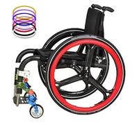Coperture per carrozzelle in silicio, Copricerchi for sedia a rotelle, confezione da 2, multicolore, 22-24 pollici(Red,24in)