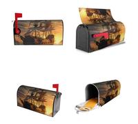 Coperture per cassette postali a forma di nave pirata, avvolgimenti magnetici, copertura per cassetta postale, decorazione per la casa, giardino, 25,5x21 pollici