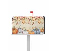 Coperture per cassette postali arancioni autunnali magnetiche, dimensioni standard 18,5 x 21,7 pollici, foglie autunnali di zucca, fiori, Ringraziamento, ombre decorative, per cassette postali, per g
